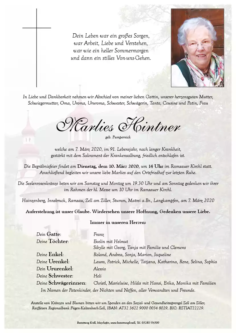 Parte von Marlies Hintner
